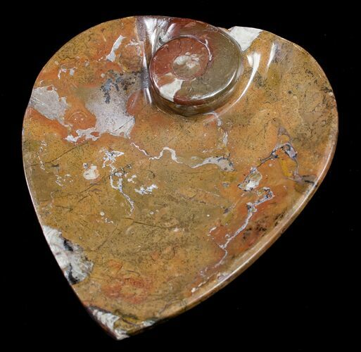 Heart Shaped Fossil Goniatite Dish #8863